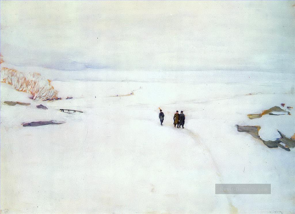 der Winter rostow die große 1906 Konstantin Yuon Schneelandschaft Ölgemälde